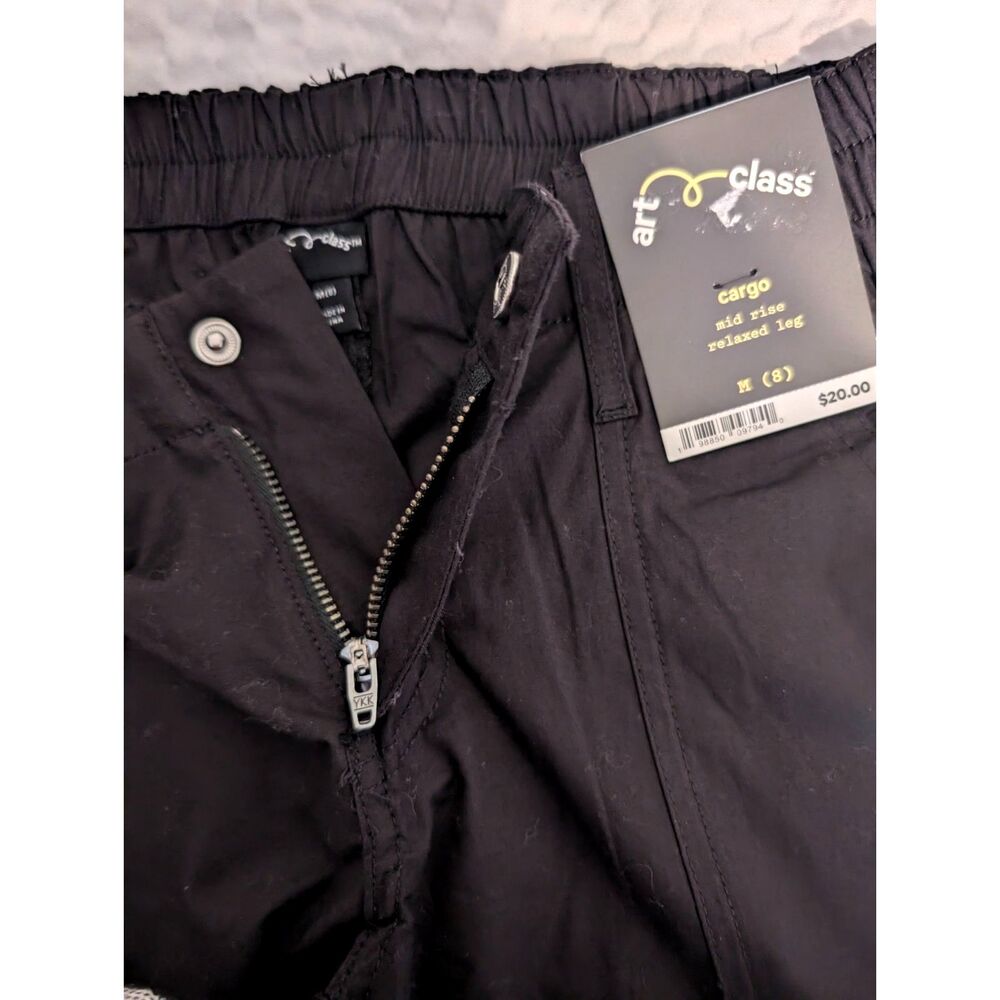 Art Class Girls Cargo Mid Rise, Relaxed Leg Pants Black Size Various - Picture 10 of 11